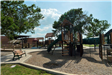Playground area with a bench