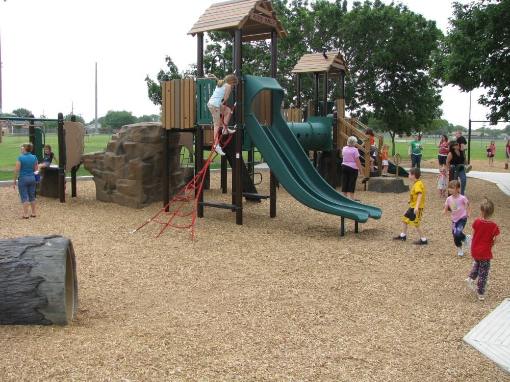 Grand opening day with view of slide