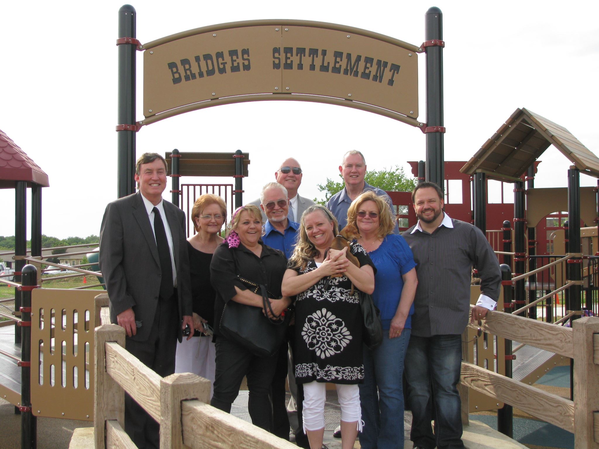 Bridges family posing for photo